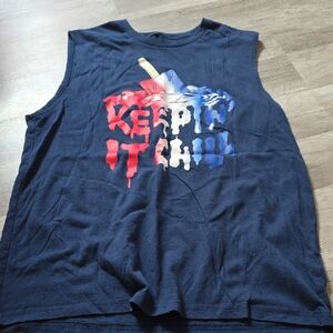 Kids Sleeveless Navy Shirt with Popsicle Design